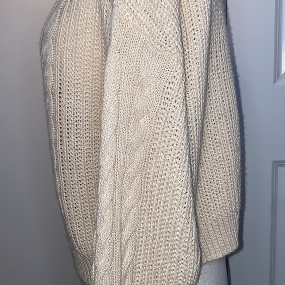 Brave Soul London Ivory V Neck Long Sleeve Knit Pullover Sweater Semi-Crop Sz M - Picture 7 of 8